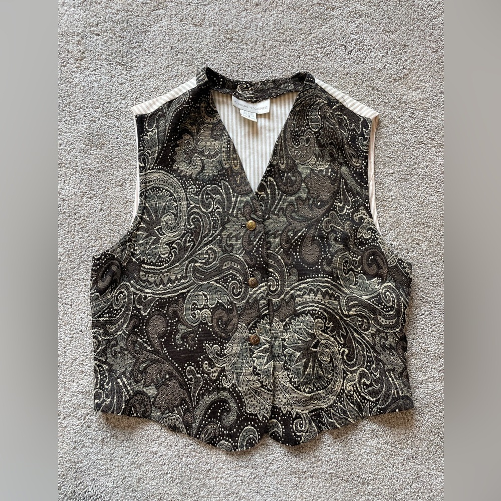 Women’s Vintage Paisley Vest- Size 12